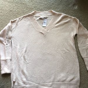 LOFT peach v neck sweater